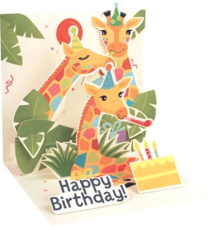 Giraffes - Birthday<br> Treasures Pop-Up Card